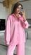 Костюм дабл сатин сорочка та штани Casual 2 рожевий