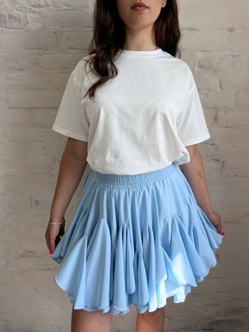 Спідниця силует з клинами софт-стрейч casual2 небесна, XSS