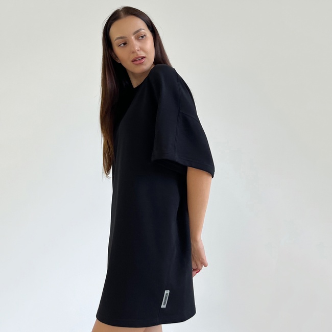 Сукня-футболка Марина чорна, Чорний, XS, Трикотаж