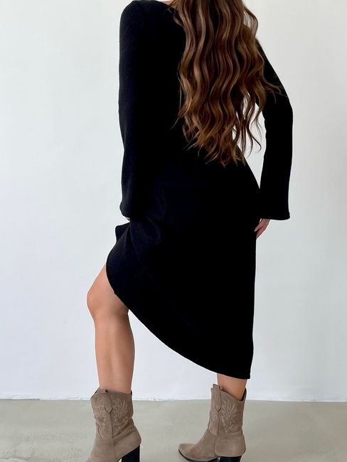 Сукня довга з вязки чорна