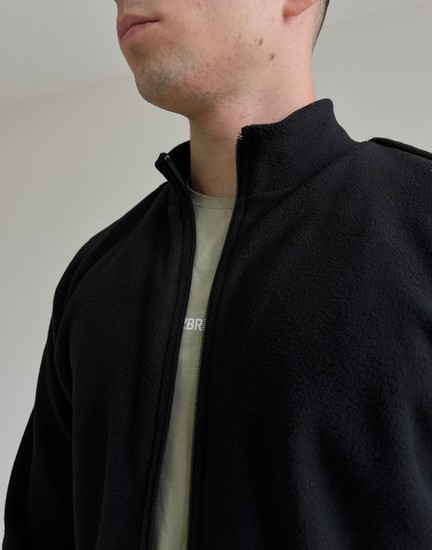 Чоловічий флісовий костюм чорний (з карманами), Чорний, XL, Фліс