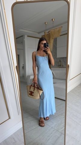 Сукня жатка довга качелі небесна, XS
