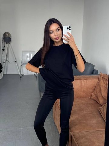 Футболка базова кулір чорна, L