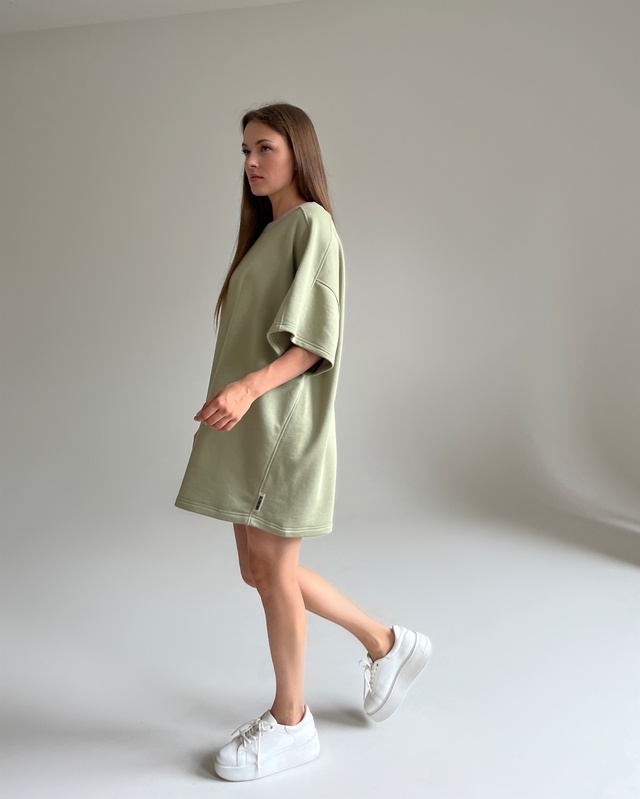 Сукня - футболка тринитка оливкова