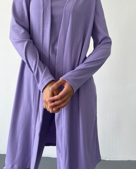 Трикотажний костюм (штани+футболка) лаванда, Фіолетовий, M, Італійський трикотаж