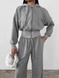Костюм жіночий трьохнитка петля коротка кофта та широкі штани sport2 сірий меланж