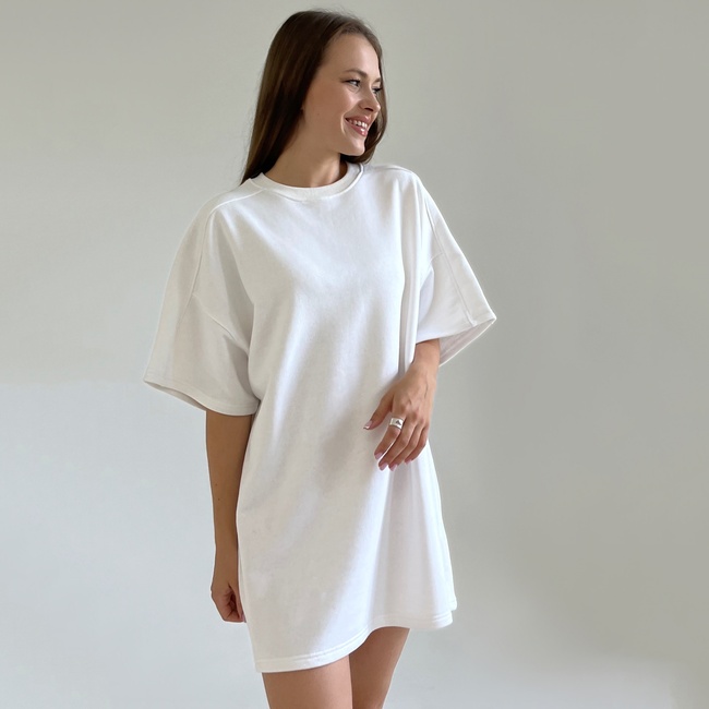 Сукня-футболка Марина молочний, Білий, XS, Трикотаж